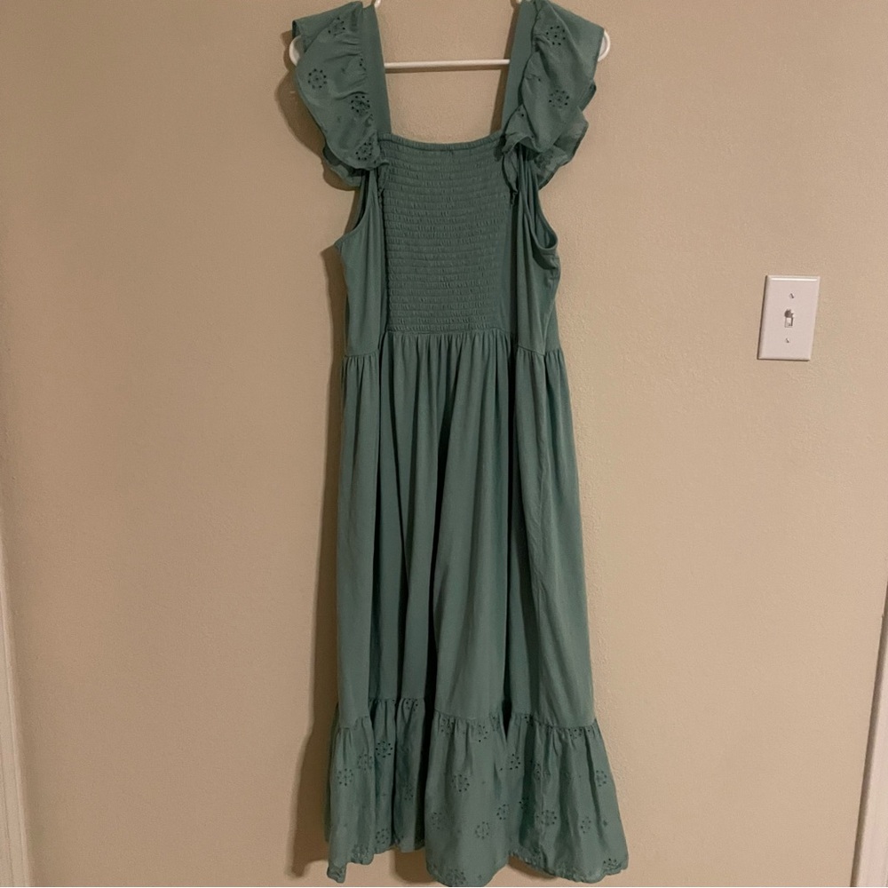 J Crew Eyelet Knit Cotton Midi Dress Size Large - Picture 3 of 9